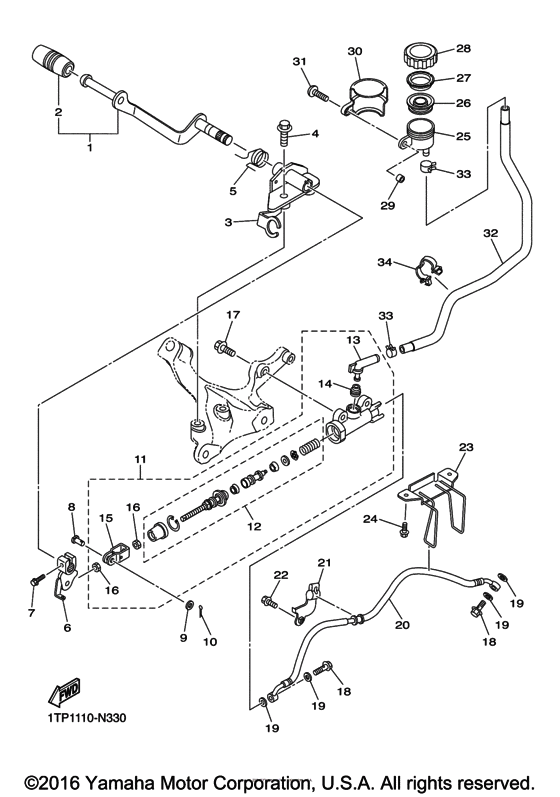 Rear master cylinder