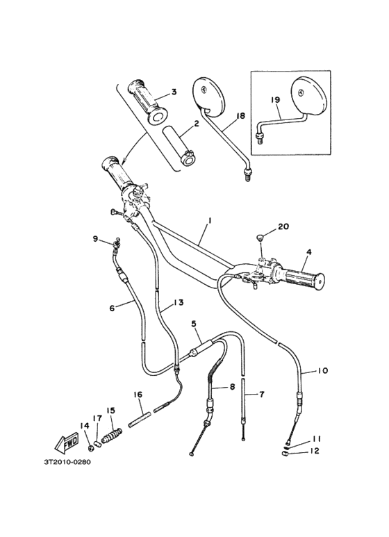 Steering handle & cable