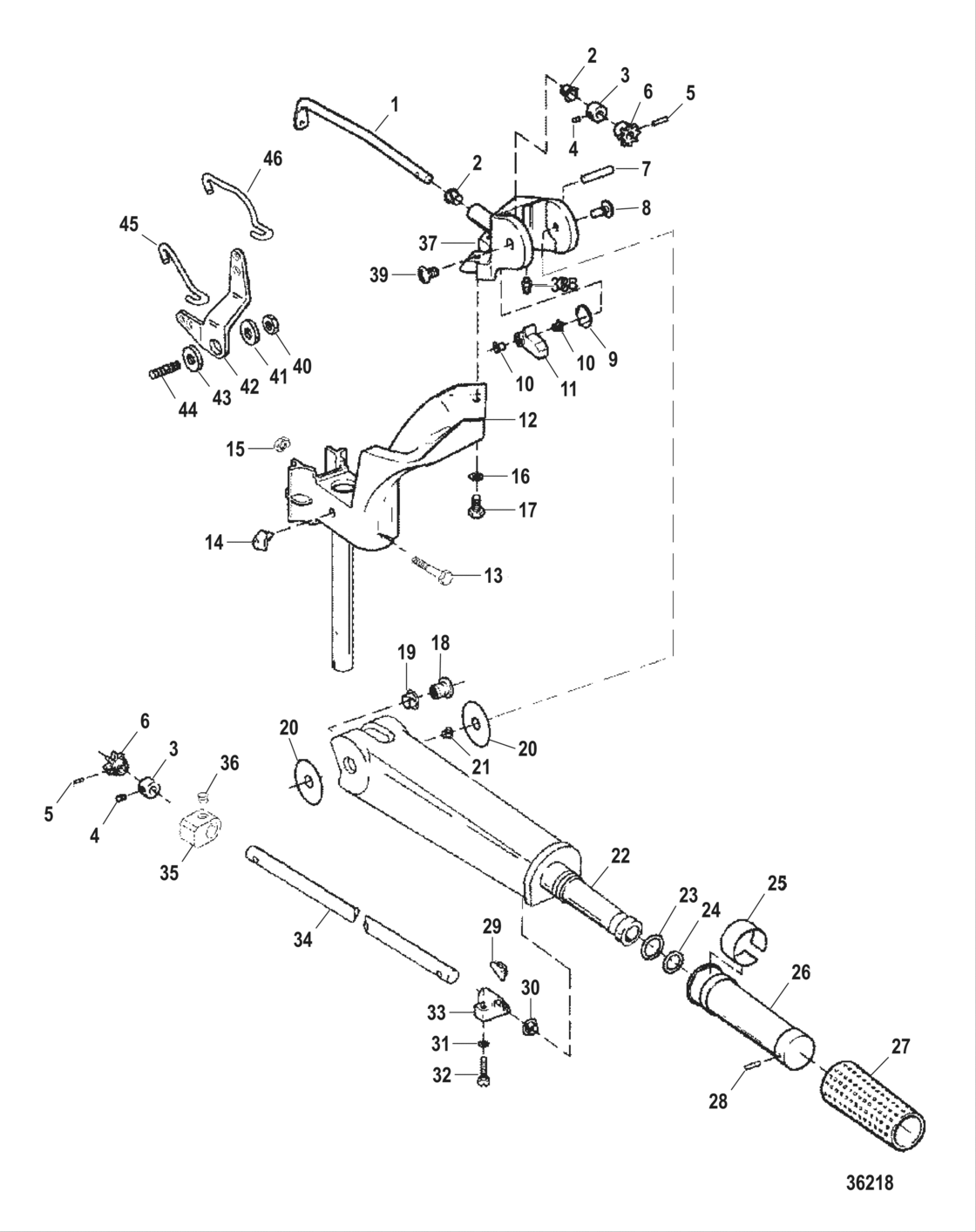 Tiller Handle And Throttle Linkage