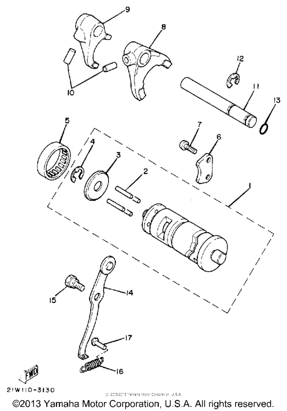 Shift cam-fork