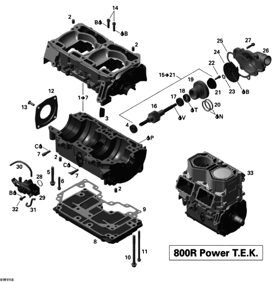 01- Crankcase, Water Pump And Oil Pump