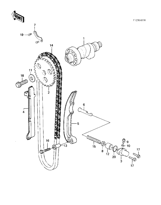Camshaft/chain/tensioner
