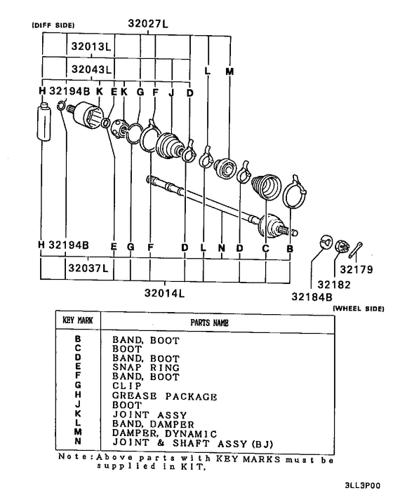Front axle drive shaft