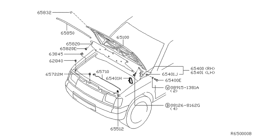 Hood panel, hinge & fitting