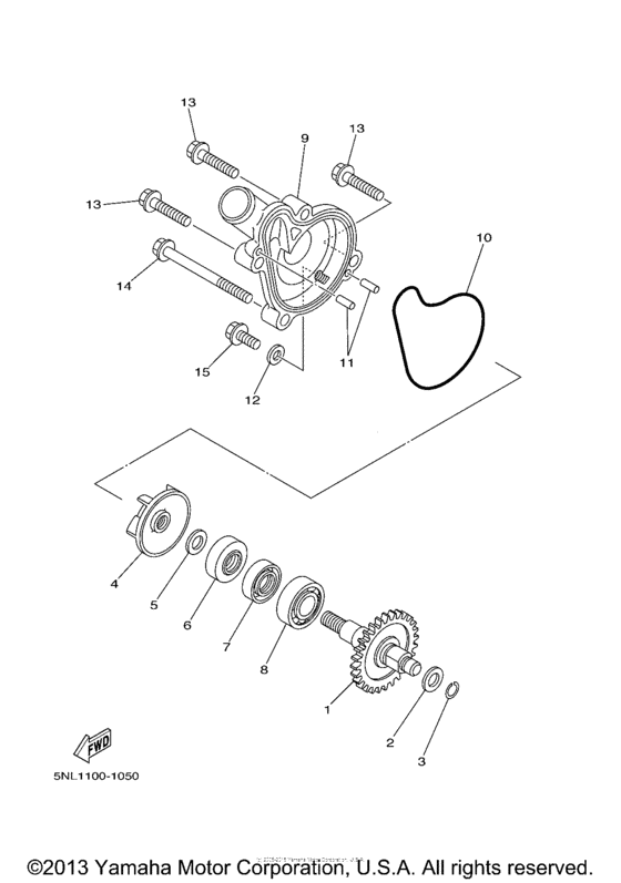 Water pump for 2004 Yamaha YZ250 | USA sales region, , 14576844-810812