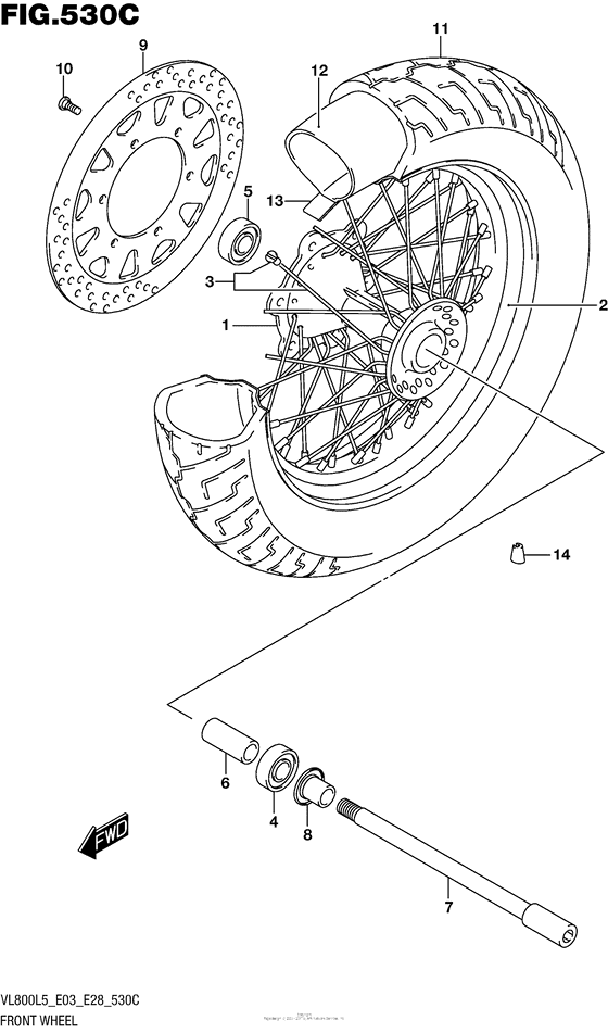 Переднее колесо (Vl800Tl5 E03)