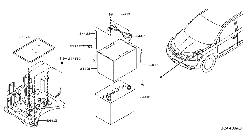 Battery & battery mounting