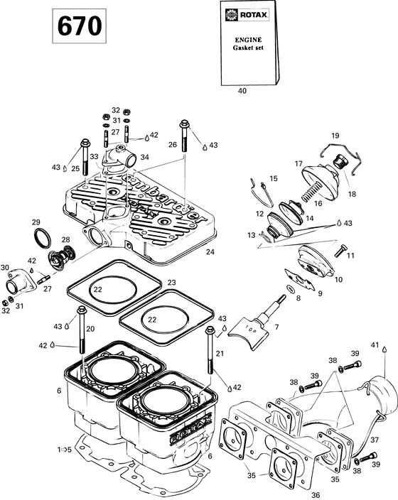 01- cylinder and exhaust manifold 670