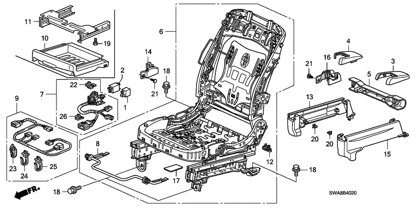 Front seat components
