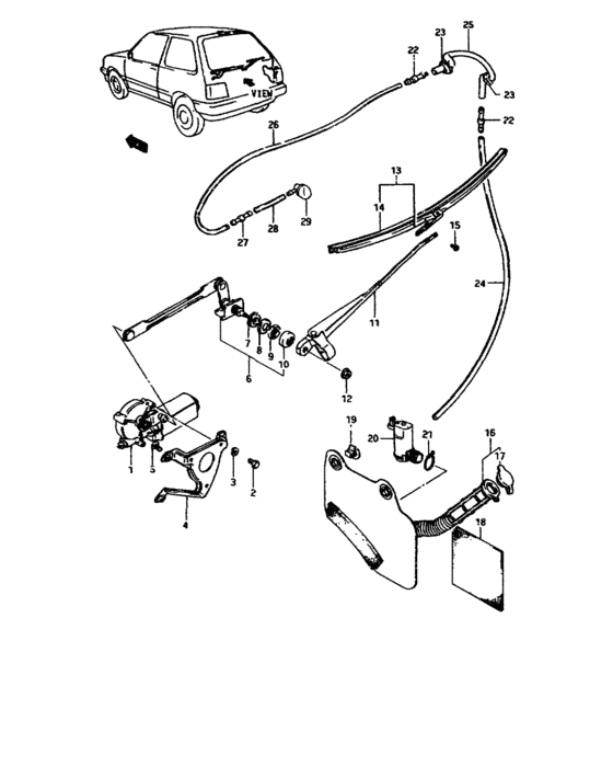 Rear windshield wiper