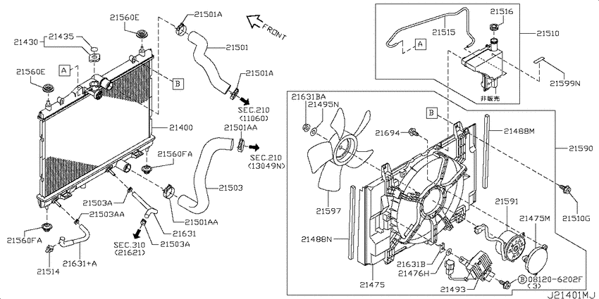 Radiator, shroud & fitting