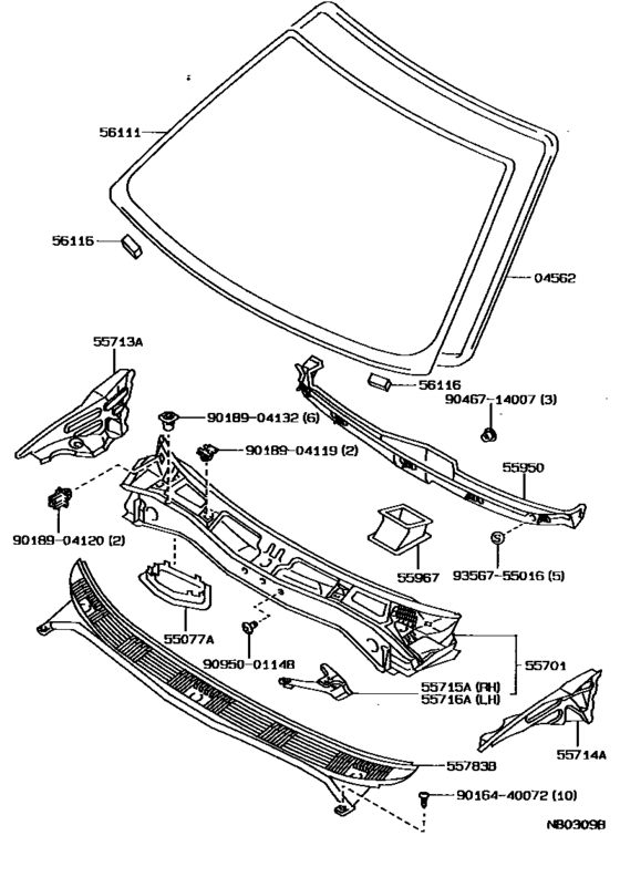 Cowl Panel & Windshield Glass