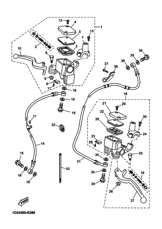 Front master cylinder