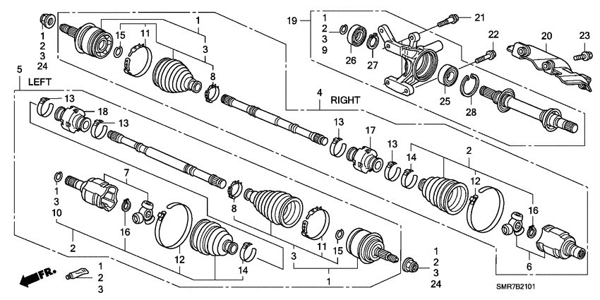 Front driveshaft/ half shaft