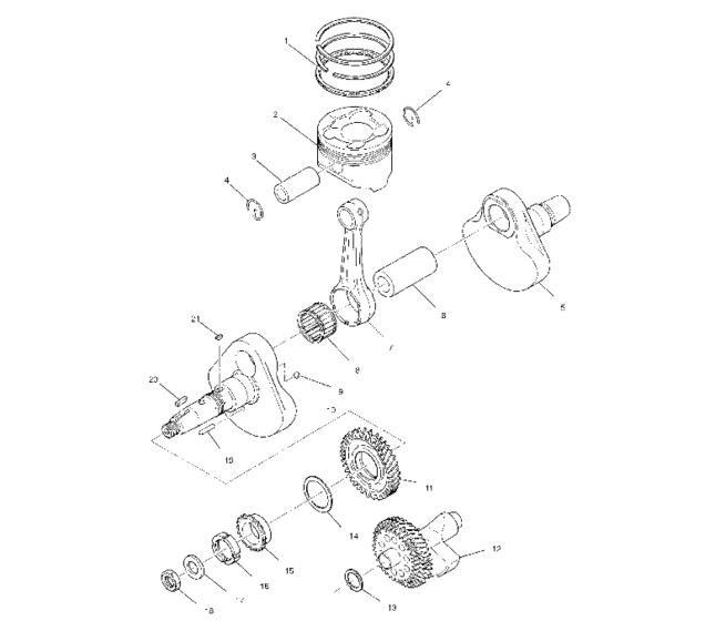 Crankshaft and piston