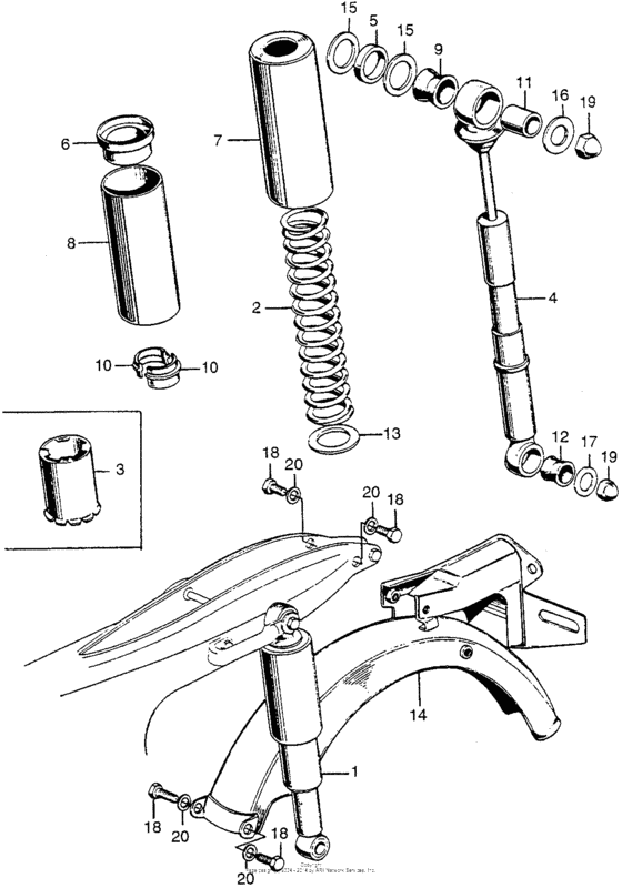 Ca175 rear shock absorber