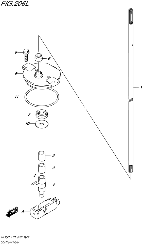 Clutch rod