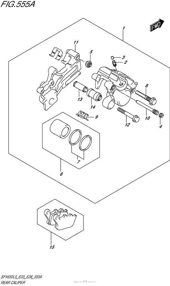 Задний тормозной суппорт (Sfv650L5 E03)