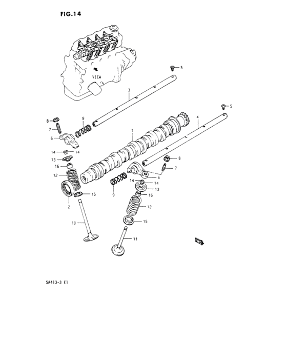Cam shaft and valve
