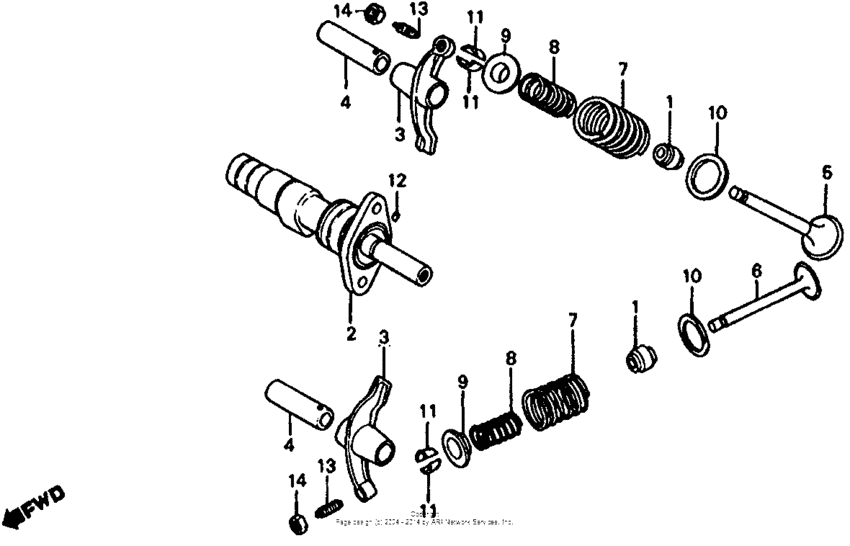 Camshaft + valve