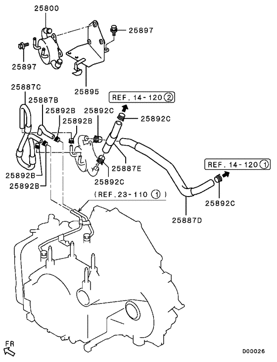 A/t oil cooler & tube