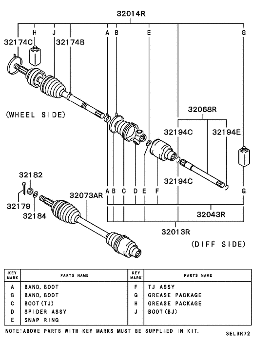 Front axle drive shaft