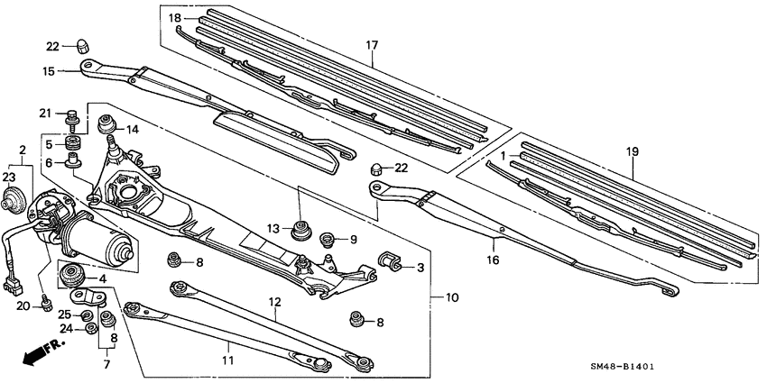 Front windshield wiper