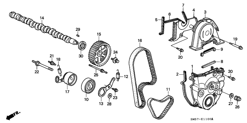 Camshaft/timing belt
