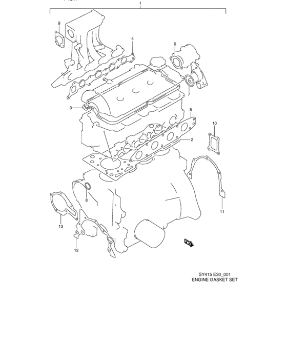 Engine gasket set