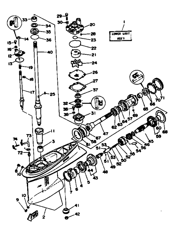 Lower casing drive three
