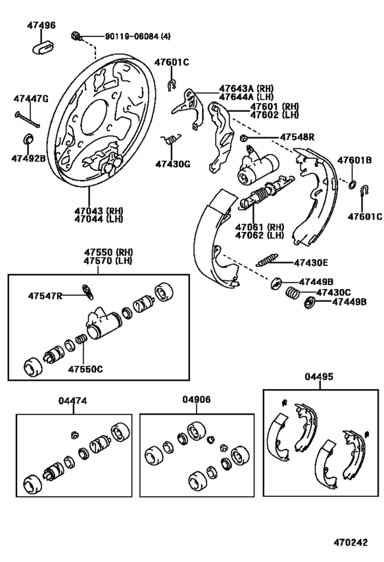 Rear Drum Brake Wheel Cylinder & Backing Plate