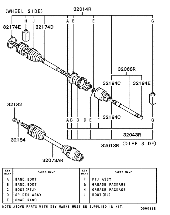 Front axle drive shaft