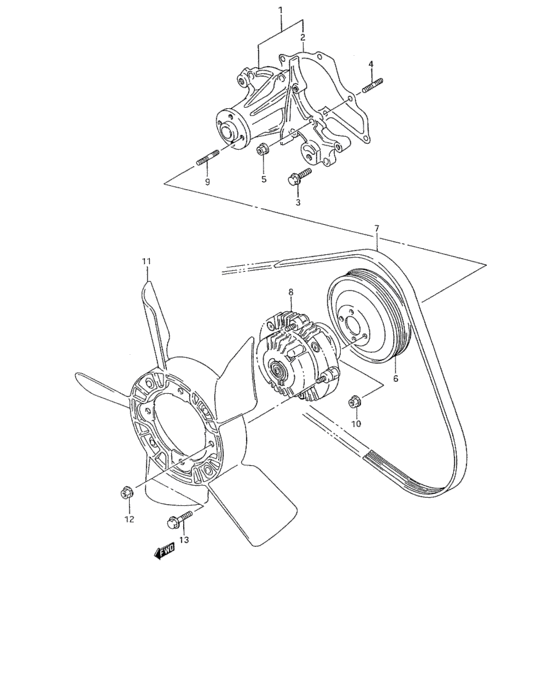 Water pump and cooling fan