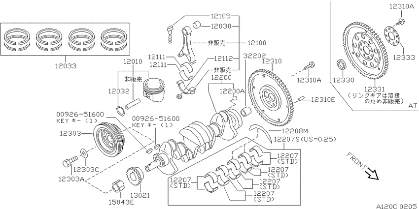 Piston,crankshaft & flywheel