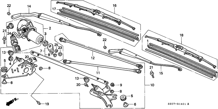 Front windshield wiper