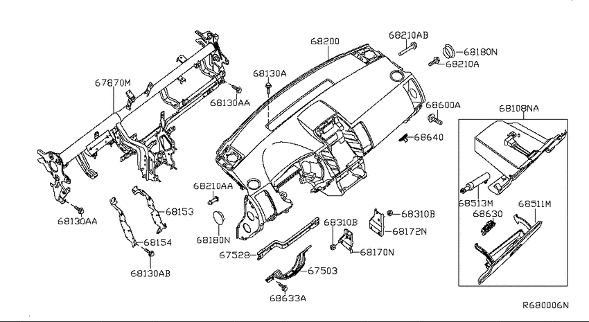 Instrument panel, pad & cluster lid