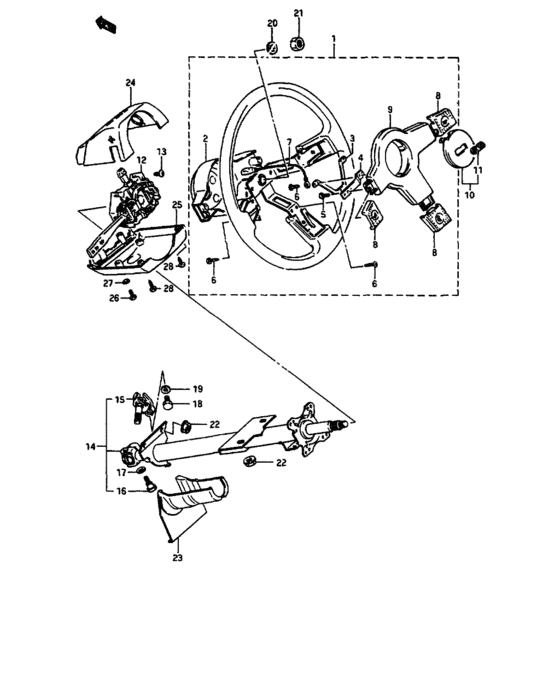 Steering wheel and column