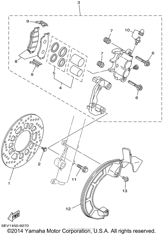 Front brake caliper