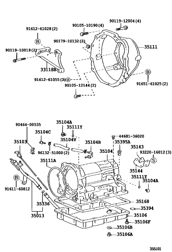 Transmission Case & Oil Pan (Atm)