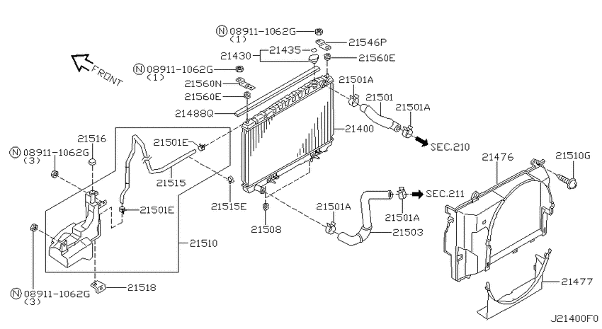 Radiator, shroud & fitting