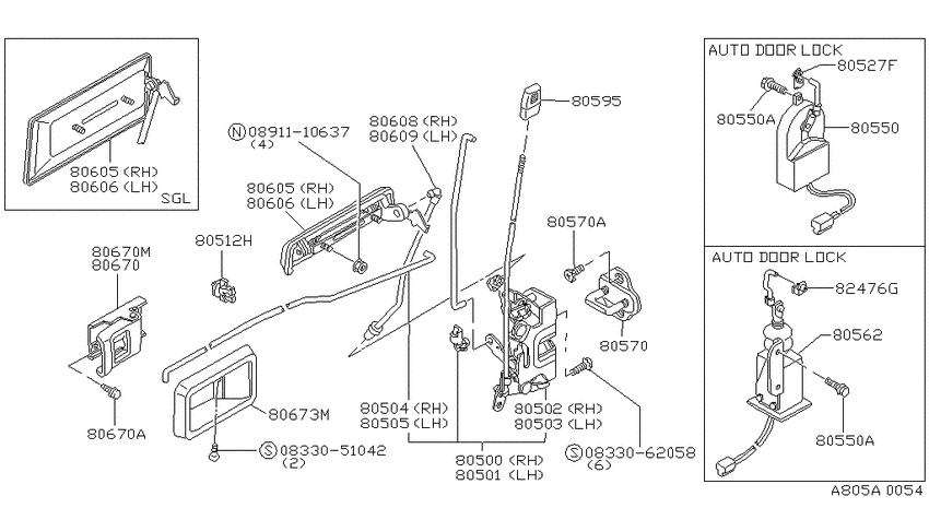 Front door lock & handle