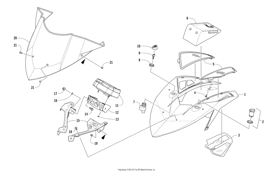 Windshield And Instruments Assemblies