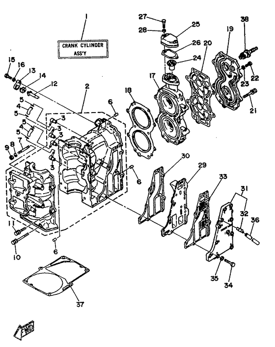 Cylinder. crankcase