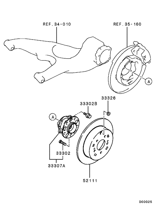 Rear axle hub & drum