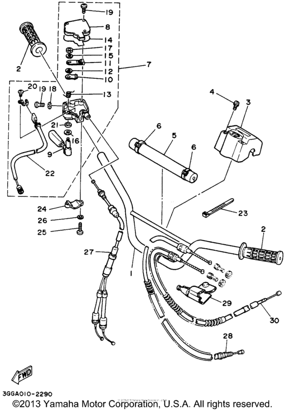 Steering handle - cable