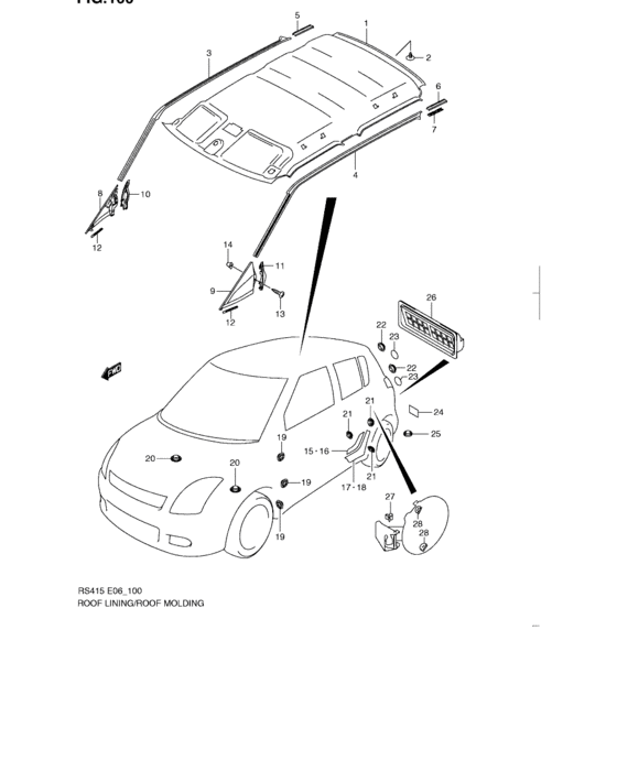 Roof lining/roof molding