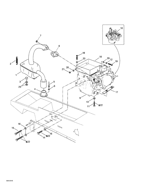 01- engine support and muffler