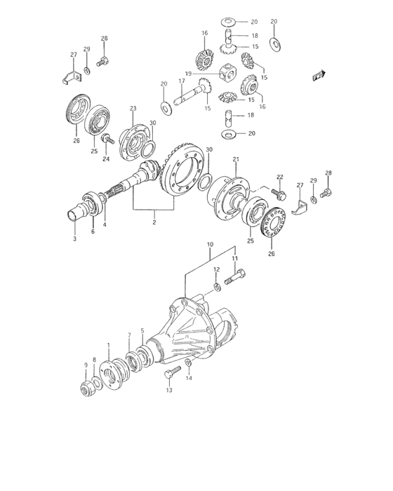 Front differential gear