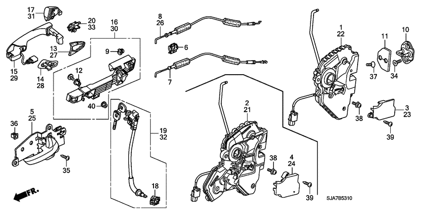 Front door lock/ outer handle