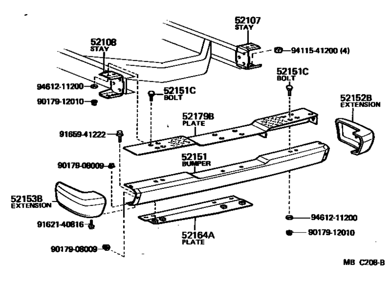 Rear Bumper & Bumper Stay